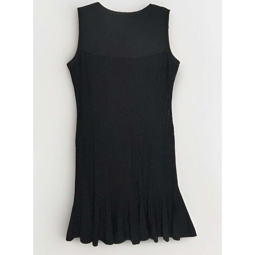 Misook Santana Knit Black‎ Dress Ribbed 14 16 Large Sleeveless Fit Flare EUC - Picture 2 of 9